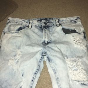 Acid wash young and reckless jeans